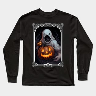 Halloween Pumpkin Scary Ghost Long Sleeve T-Shirt